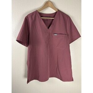 Figs Women's Catarina Short Sleeve V-Neck Top in Mauve